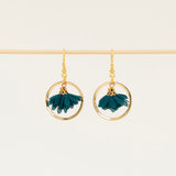 Boucles d'oreilles Malaga -bijou pompon tissu fait main, créatrice française