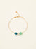 Bracelet jonc Mykonos -  apatite bleue, quartz blanc et aventurine verte, plaqué or 24K, fait main en France