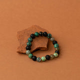 Bracelet perles Denali - pierre de lave, turquoise africaine et agate mousse, fait main en France