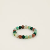 Bracelet perles Pacaya — calcite verte, œil de tigre vert et pierre de lune, fait main en France