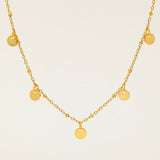 Collier artisanal Elba - pastilles dorées plaqué or, ajustable, fait main en France