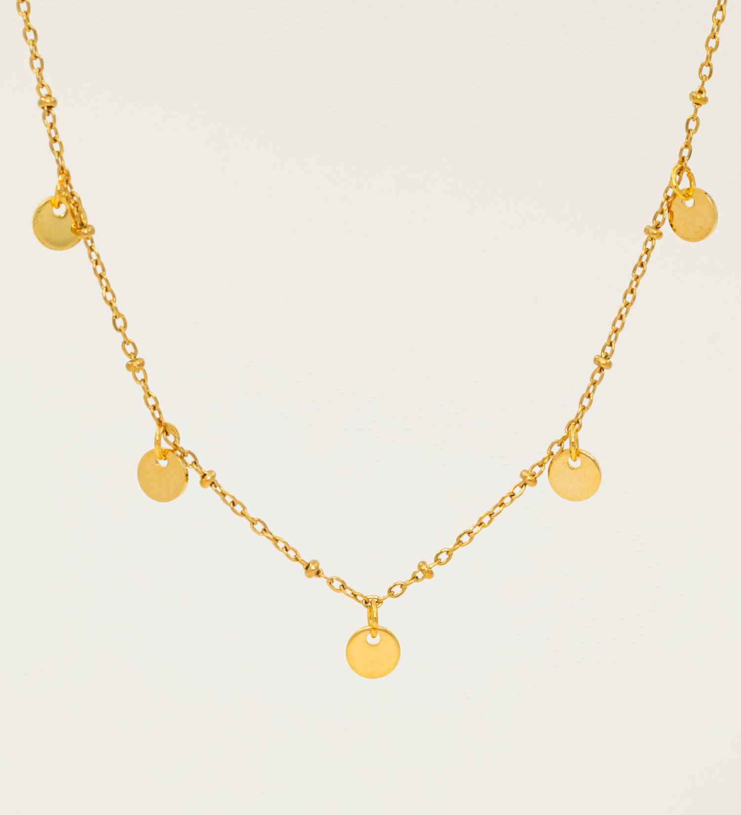 Collier artisanal Elba - pastilles dorées plaqué or, ajustable, fait main en France